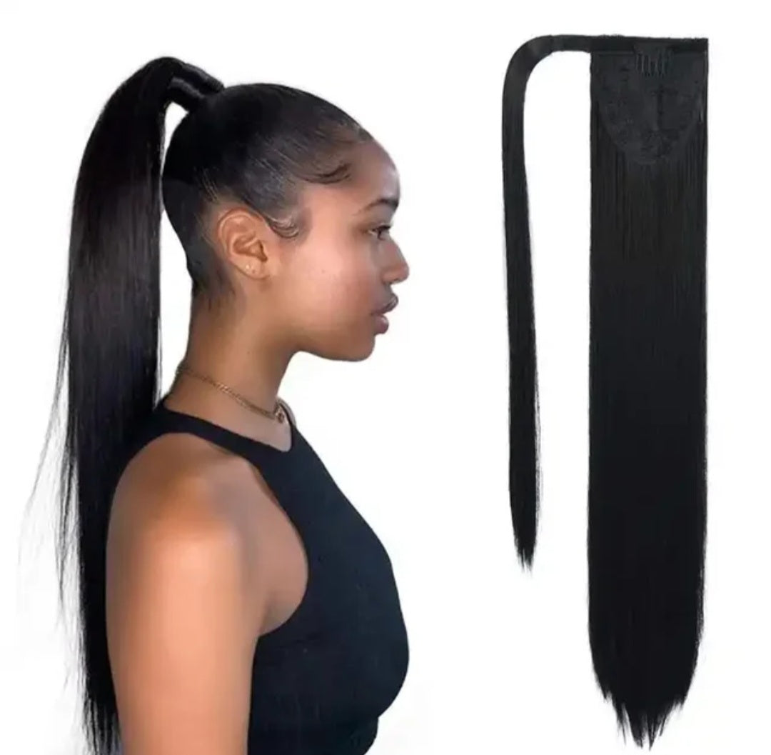 100% Virgin Human Hair Straight  Ponytail Hair Extension       Natural color and Blond