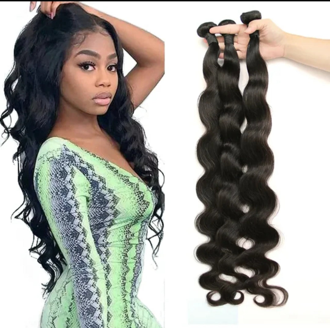 Unprocessed Natural Color Body Wave Human Hair Bundles