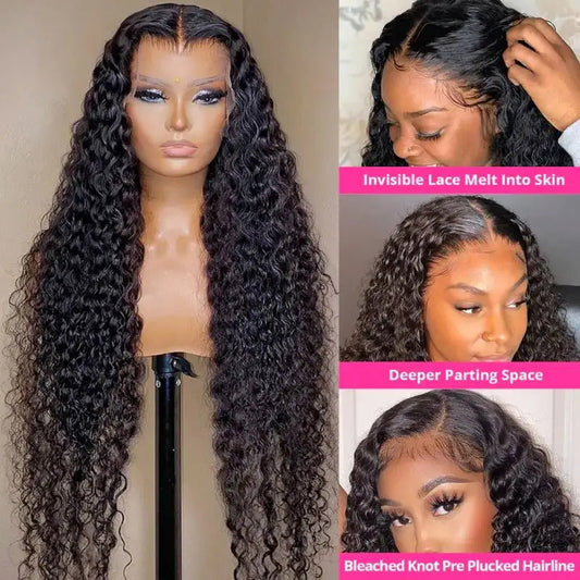 Pre- Plucked HD Lace Brazilian Water Wave Wig       100% Human Hair