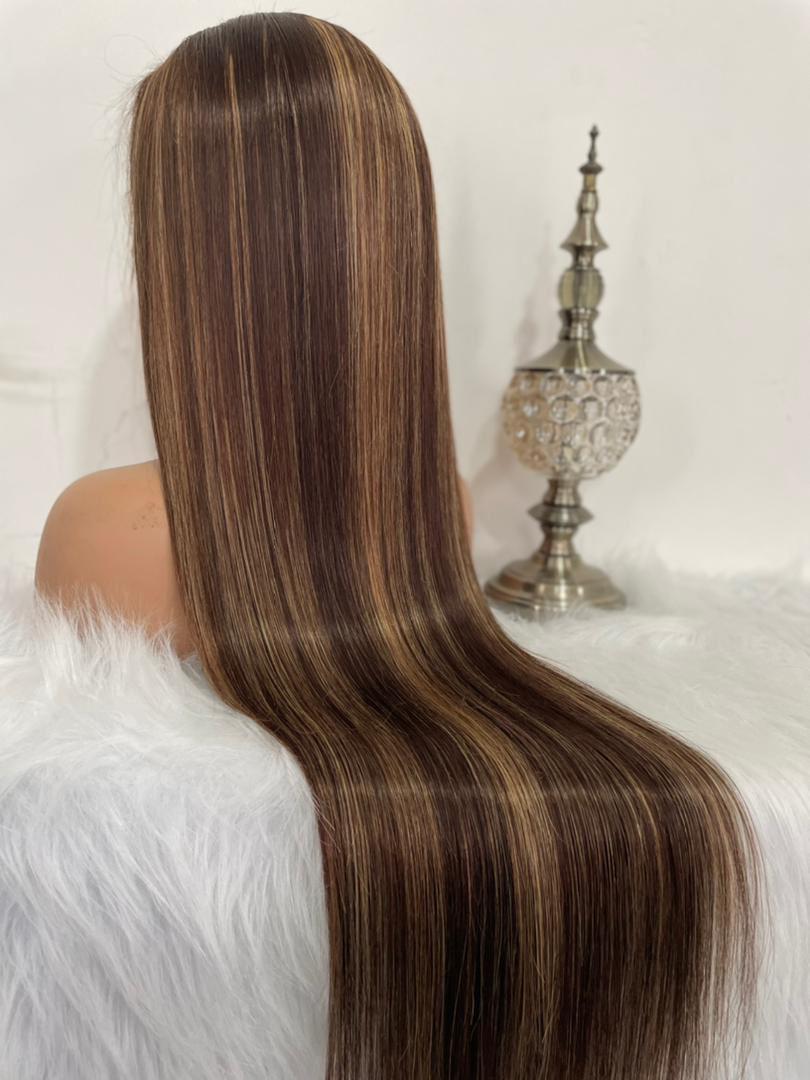 HD Lace Straight Highlight Wig       Brazilian 100% Human Hair