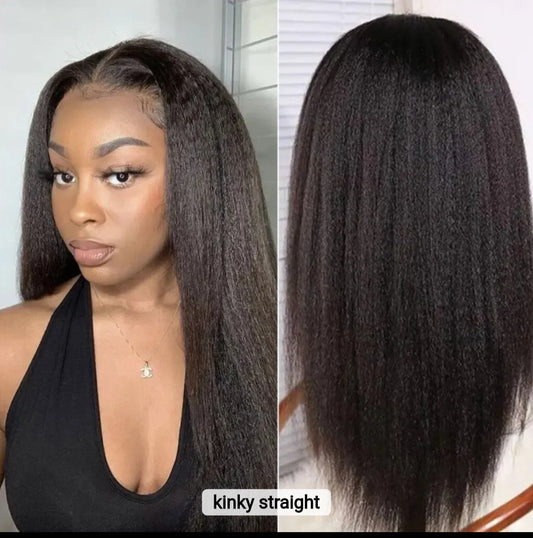 Kinky Straight HD Lace Wig       100% Human Hair