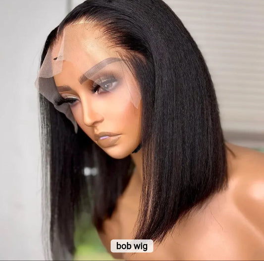 13x4 HD Lace Straight Bob Wig 100% Human Hair