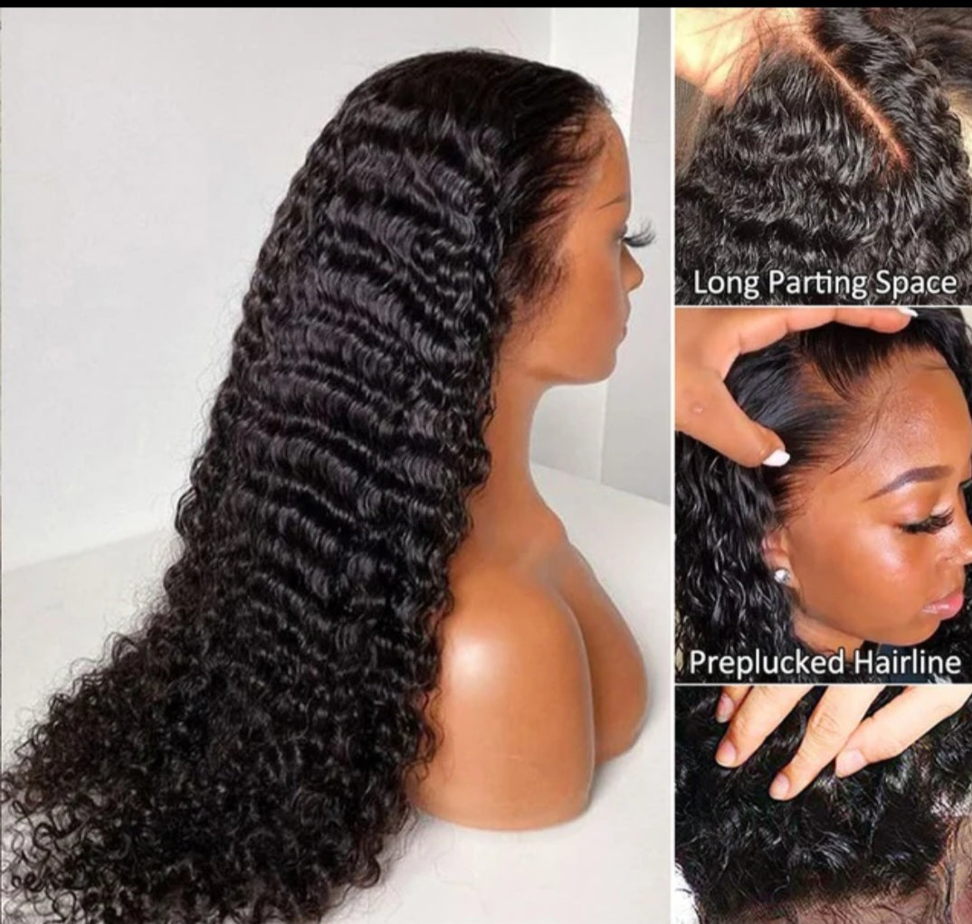 Deep Wave Curls HD Lace Wig       100% Unprocessed Brazilian Human Hair