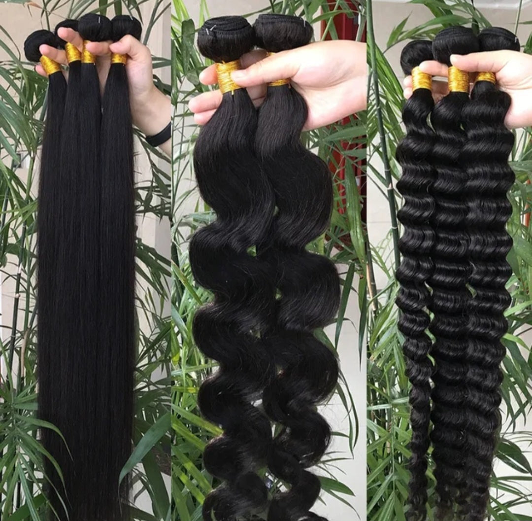 Unprocessed Natural Color Body Wave Human Hair Bundles