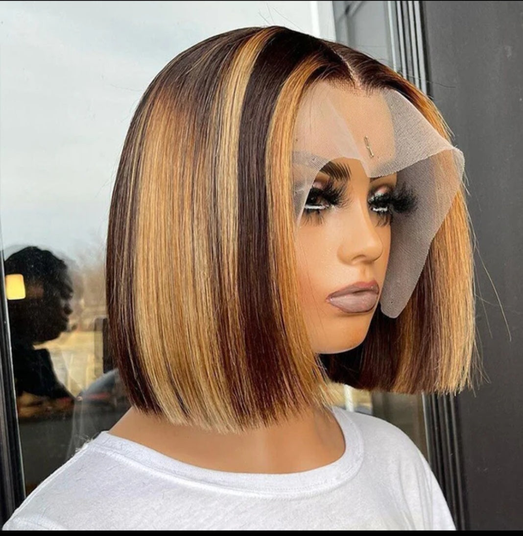 13x4 HD Lace Straight Bob Wig 100% Human Hair