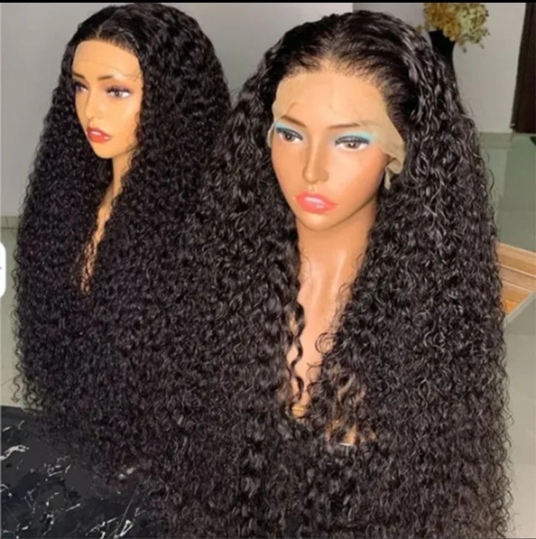 Virgin Unprocessed 100% Human Hair     Brazilian curls HD Lace Wig