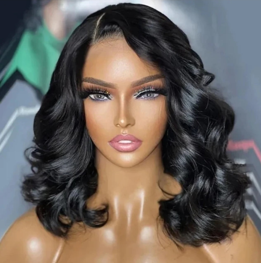 13×6 HD Lace Body Wave Bob Wig       100% Unprocessed Brazilian Human Hair Wig