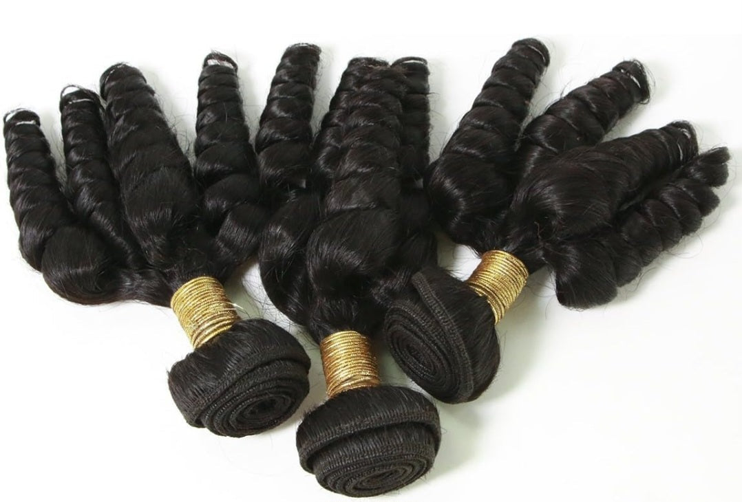 3 Bundles Unprocessed Natural Loose Wave 100% Human Hair  Without Closure