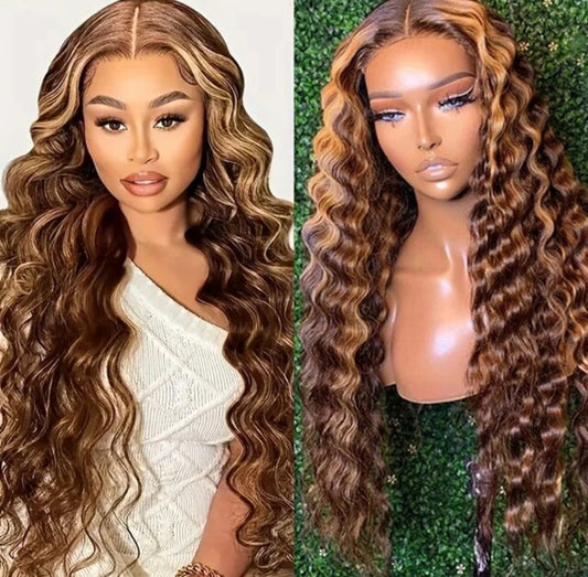 Deep Wave Highlight HD Lace Wig 100% Human Hair