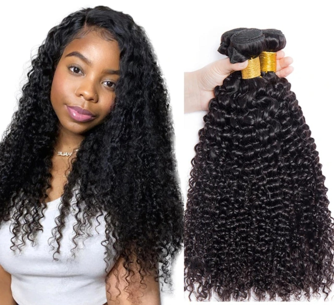 Unprocessed Natural Color Deep Curls Human Hair Bundles