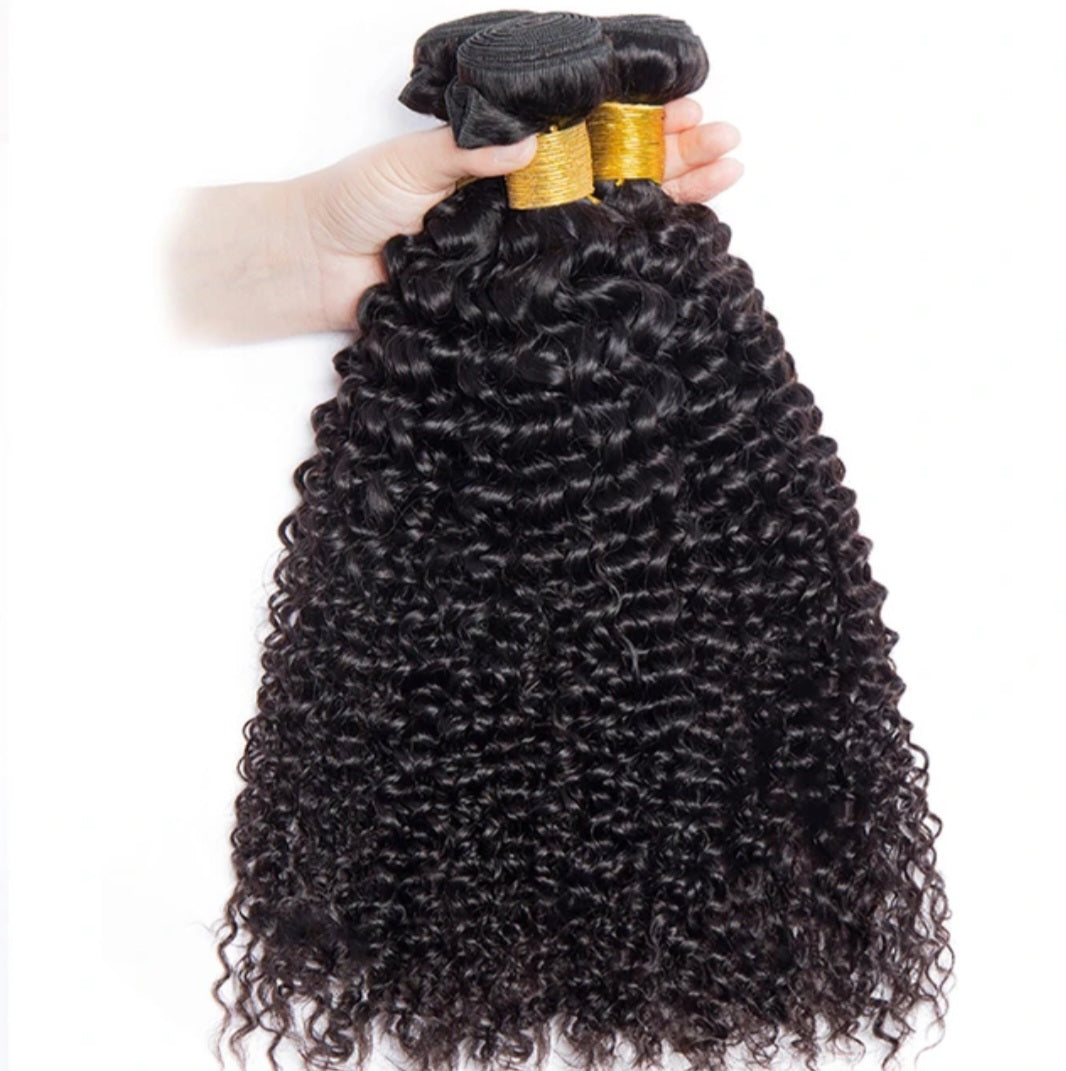 Unprocessed Natural Color Deep Curls Human Hair Bundles